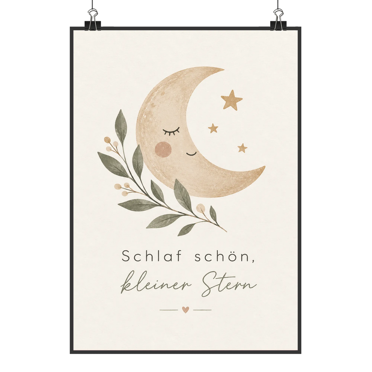 Sanfte Wanddeko fürs Babyzimmer mit schlafendem Mond