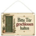 Freundliches Schild Bitte Tür geschlossen halten für Zuhause