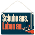 Lustiges Schild zum Schuhe ausziehen für Gäste mit Turnschuhen