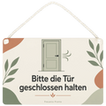Freundliches Schild Bitte Tür geschlossen halten für Büro