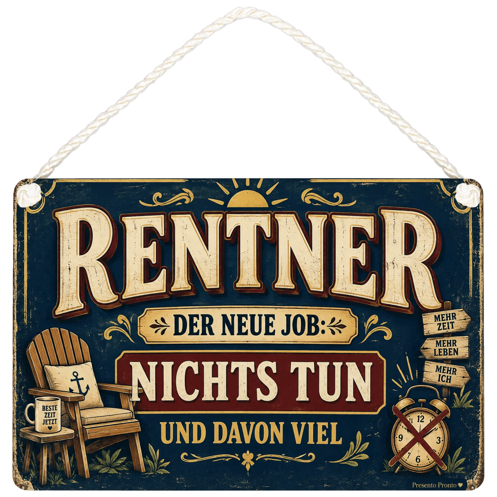 Lustiges Schild zur Rente mit Sessel und Kaffee|p:2017701|h:694ddb978cde6f32846b4429619c696e