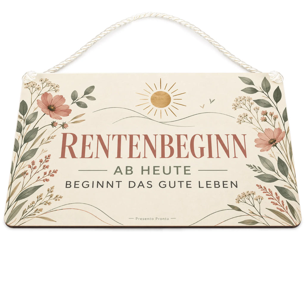 Elegantes Schild zur Rente mit Wildblumen zum Rentenbeginn|p:2017704|h:04dcd0fd22aa85a9bda8c9ce5342fecb