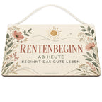 Elegantes Schild zur Rente mit Wildblumen zum Rentenbeginn|p:2017705|h:1fe226709eed5f62849d57befe30351a