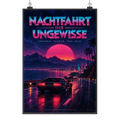 Cooles Poster 80er Jahre für Fans schwarzer Sportwagen
