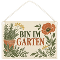 Natürliches Schild Bin im Garten für Gartenliebhaber