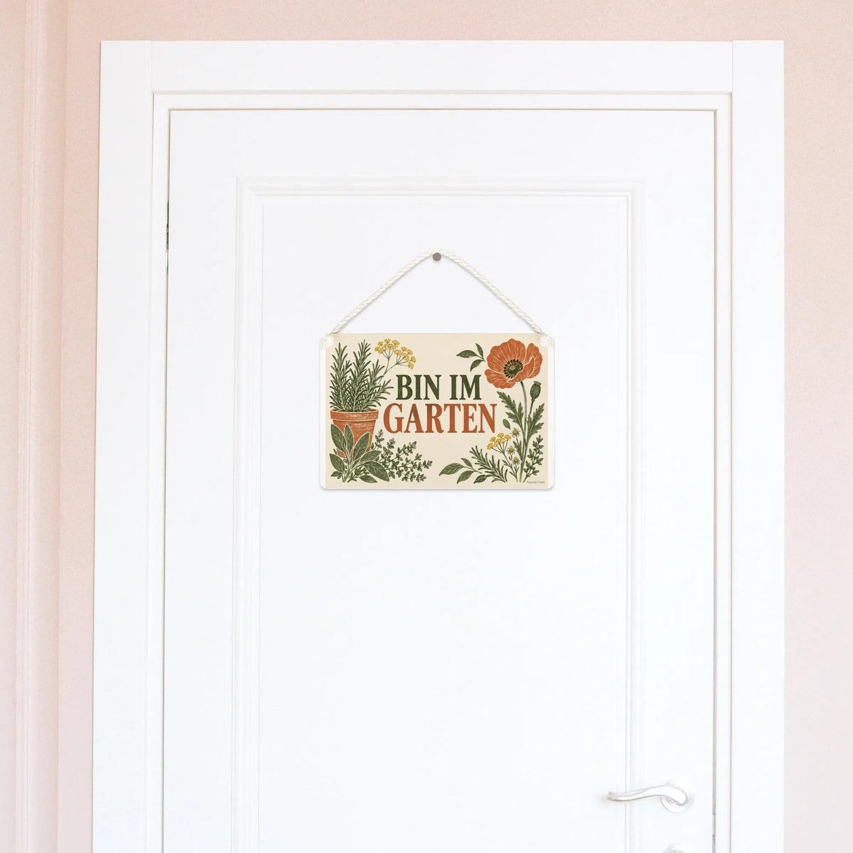 Natürliches Schild Bin im Garten für Gartenliebhaber