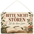 Gemütliches Schild bitte nicht stören für Leser mit Buch