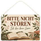 Gemütliches Schild bitte nicht stören für Leser mit Buch|p:2017824|h:481b802dc519af4aecf7927dab1c78d2