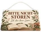 Gemütliches Schild bitte nicht stören für Leser mit Buch|p:2017825|h:945dbbff7b8512969e55e7990a6a6285