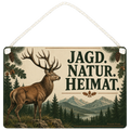Rustikales Jagdschild für Jäger mit Rothirsch