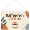 Lustiges Schild fürs Büro mit Kaffeetasse
