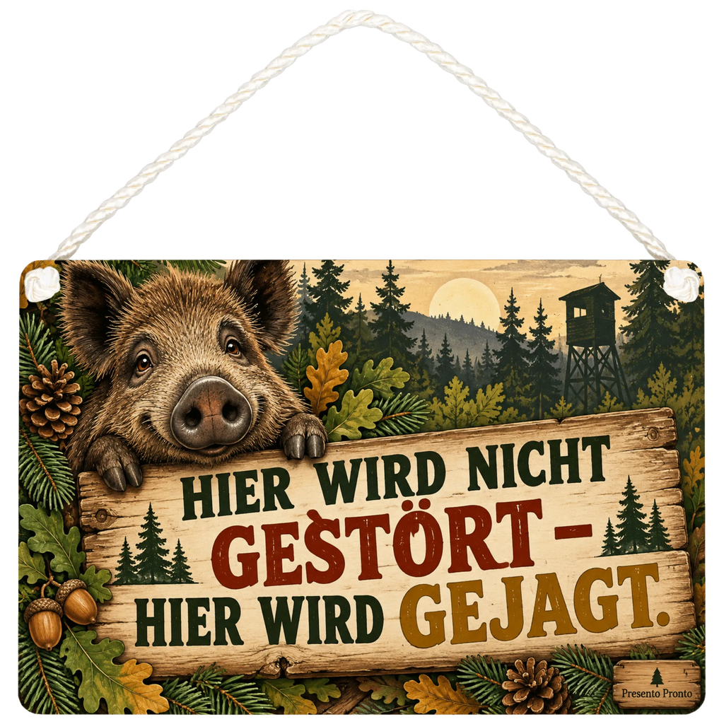 Lustiges Jagdschild für Jäger mit Wildschwein|p:2017890|h:68c0c89a055160b331f2434a8e60204f