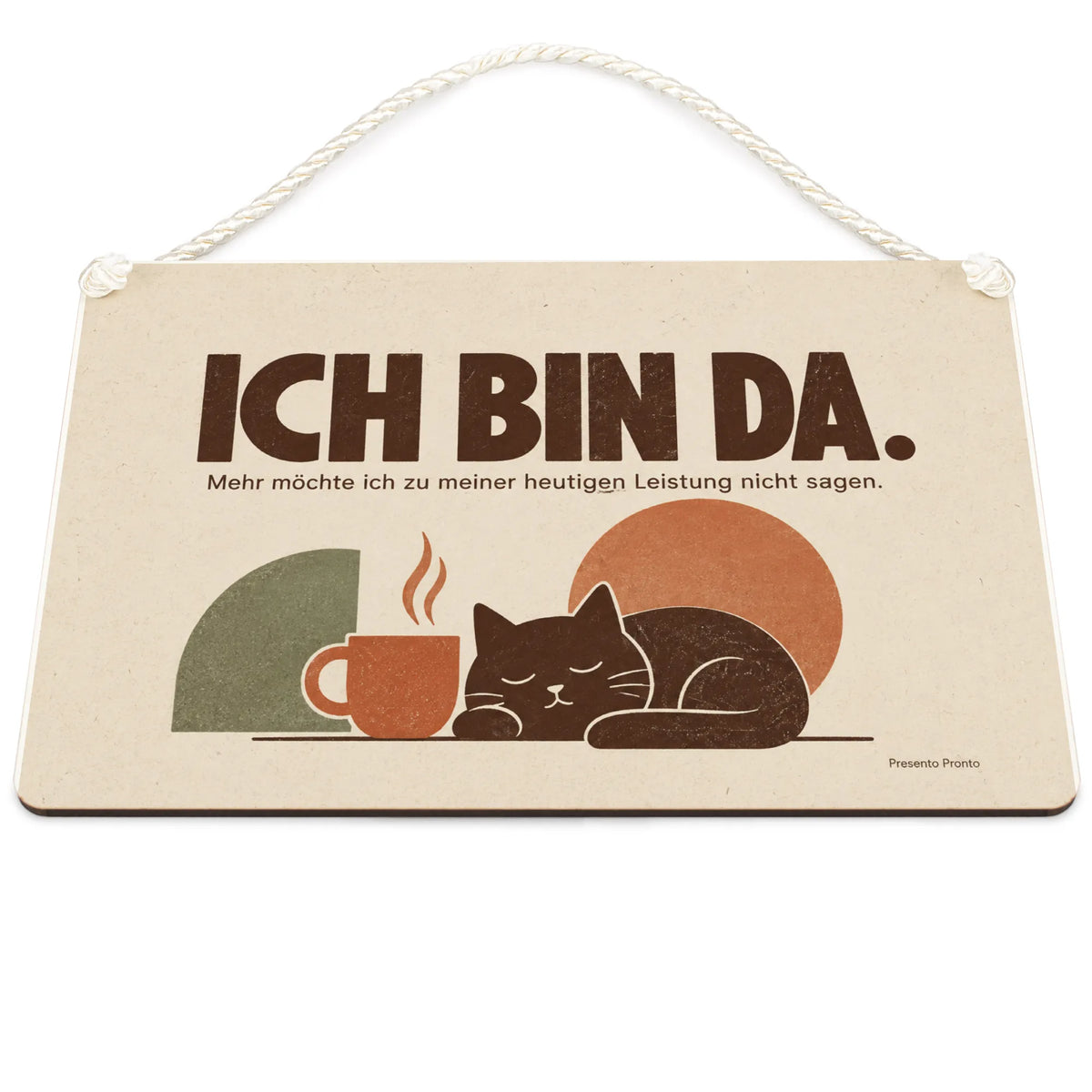 Lustiges Schild fürs Büro mit ruhender Katze