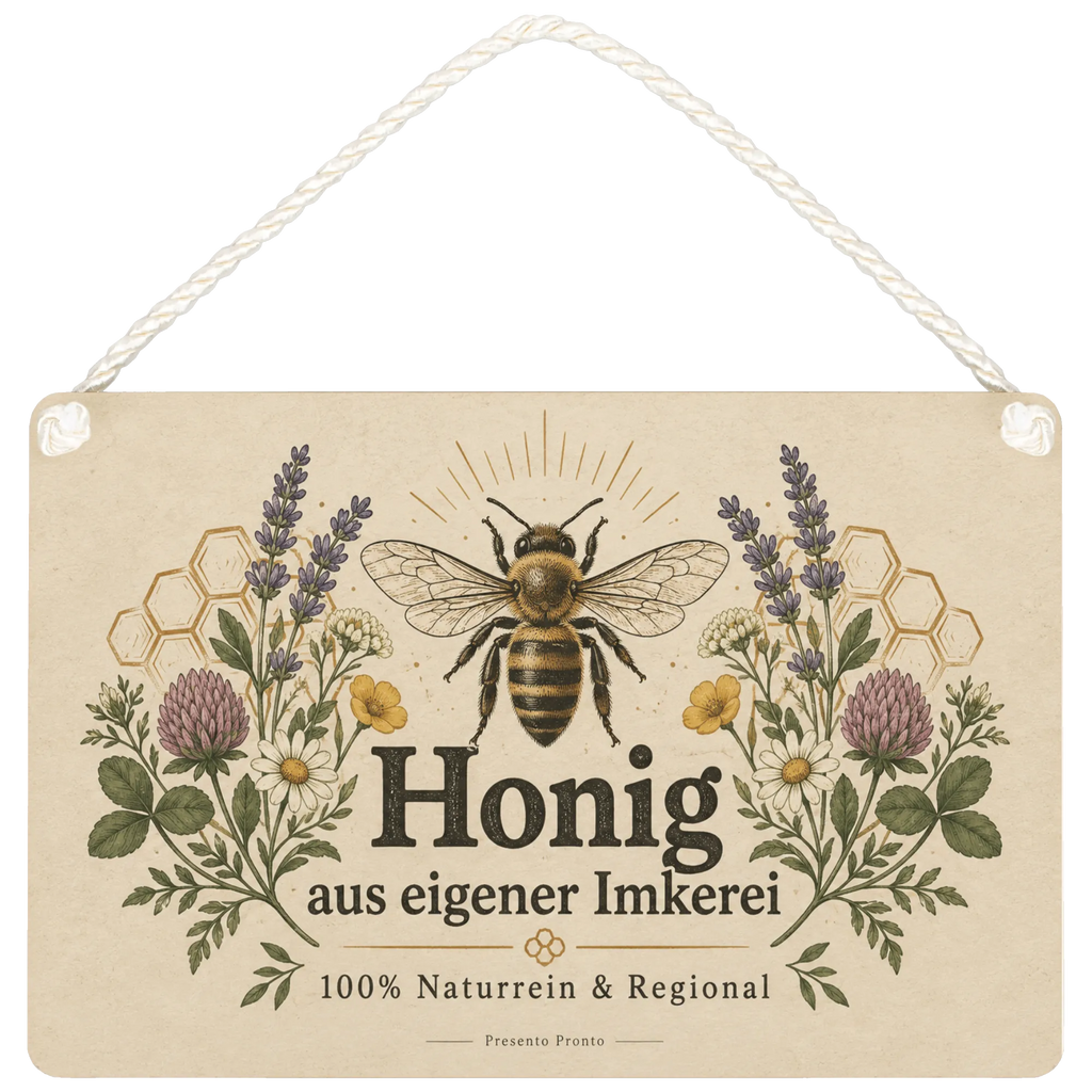 Rustikales Schild für Honig aus eigener Imkerei mit Biene|p:2017907|h:7f2dbd01f90f626f7138594df2cefd1e