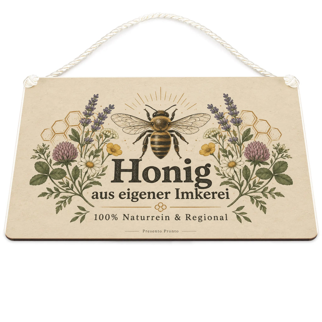 Rustikales Schild für Honig aus eigener Imkerei mit Biene|p:2017907|h:53dc4b2fbabfe83b30c7bdb00f84c542