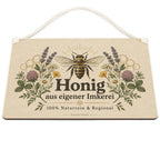 Rustikales Schild für Honig aus eigener Imkerei mit Biene|p:2017907|h:53dc4b2fbabfe83b30c7bdb00f84c542