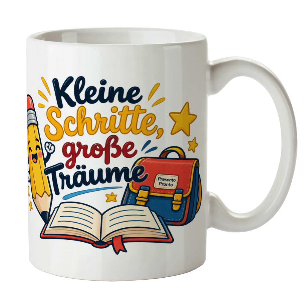Motivierende Tasse für Schulkinder mit fröhlichem Bleistift|p:2017932|h:406f7f95a7fd6e22364acfc6701fc615