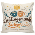 Lustiges Kissen für den Lieblingsmenschen mit Kaffeetassen