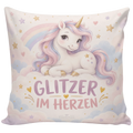 Süßes Einhorn Kissen für Mädchen mit pastellfarbenem Einhorn