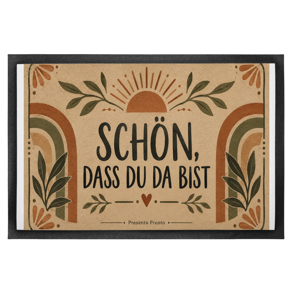Herzliche Boho Fußmatte für Gäste mit Sonne