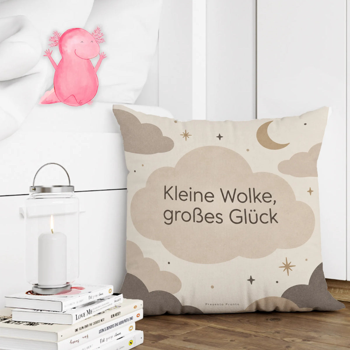 Gemütliches Dekokissen Wolke mit Sternen fürs Kinderzimmer
