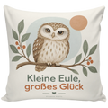 Süßes Dekokissen mit Eule auf Ast für Eulenliebhaber