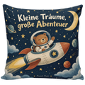 Abenteuerliches Kissen für Jungs mit Bärenastronaut