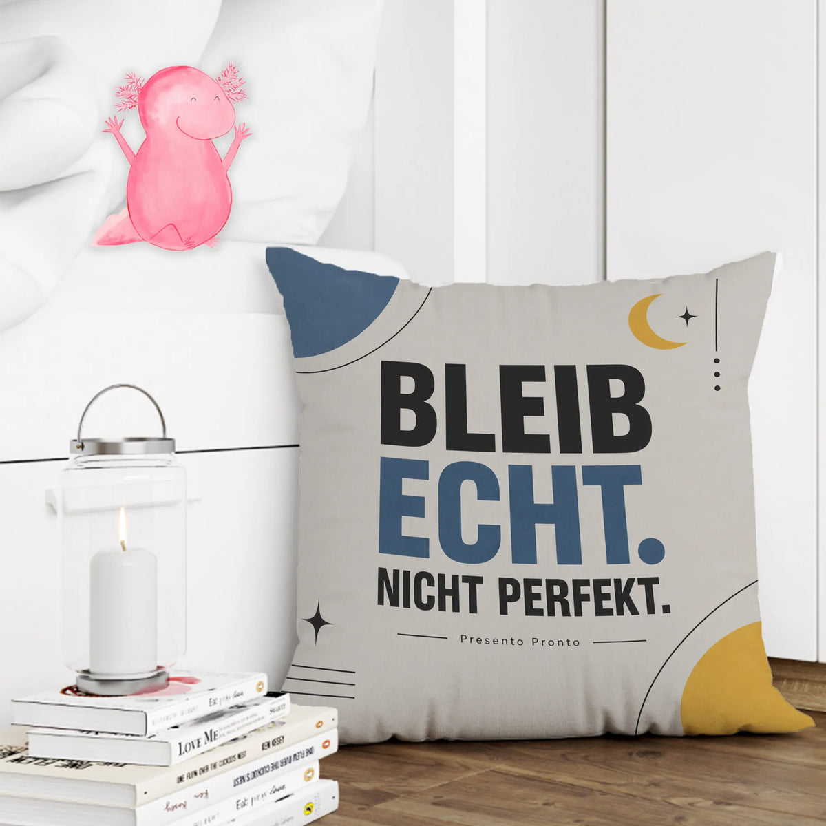 Cooles Kissen fürs Jugendzimmer mit Mond und Sternen
