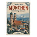 Herzliche Postkarte aus München für Urlaubsgrüße mit Frauenkirche|p:2018110|h:815cf341098add488f8a635146195212