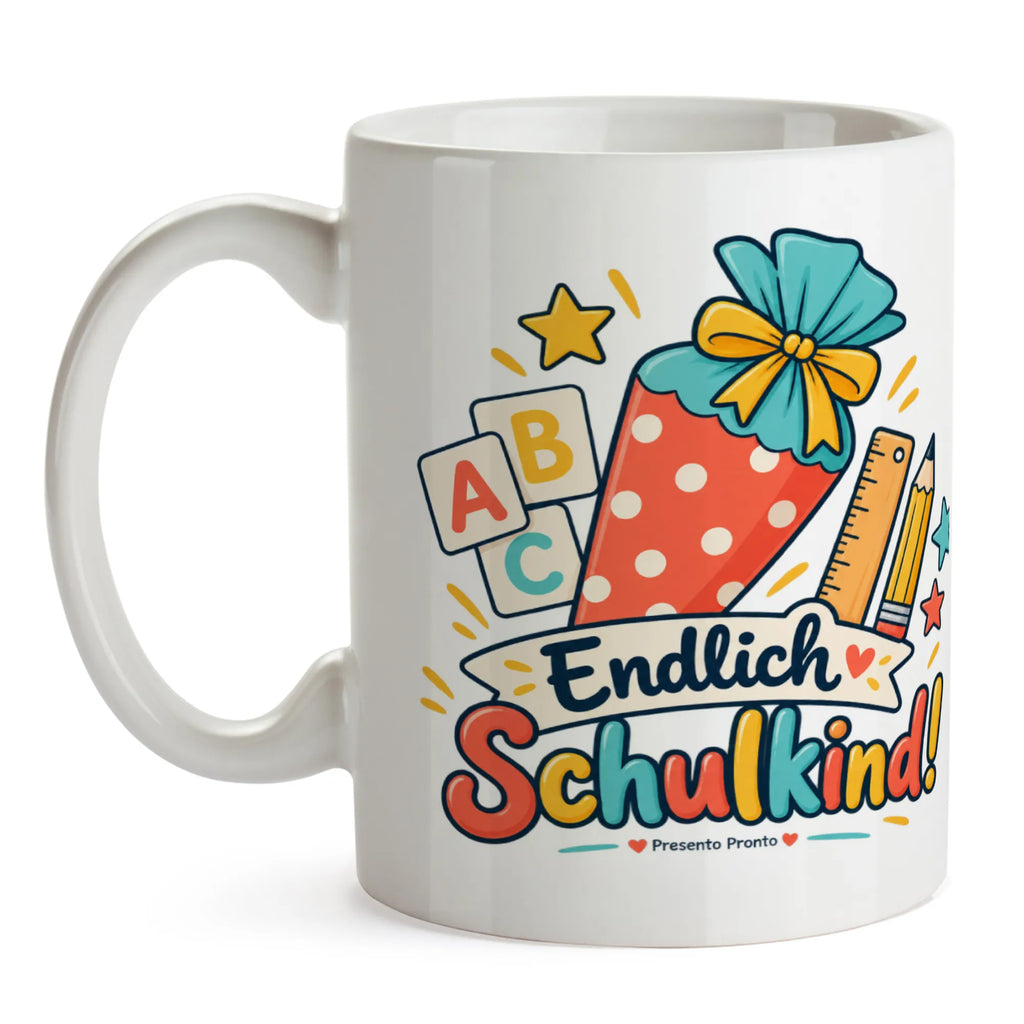 Fröhliche Tasse zur Einschulung mit Schultüte|p:2018111|h:b221f65ee36c36c34bf52f641ca3464f
