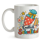 Fröhliche Tasse zur Einschulung mit Schultüte|p:2018111|h:b221f65ee36c36c34bf52f641ca3464f