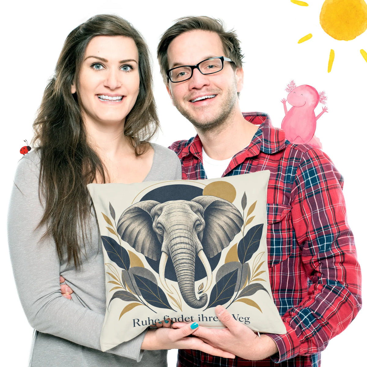 Ruhiges Kissen mit Elefant für erholsame Momente