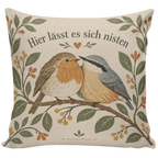 Gemütliches Kissen mit Vögeln für Vogelfans auf Beerenzweig|p:2018120|h:9c5814646d8d18da73cf9aac82e0747f