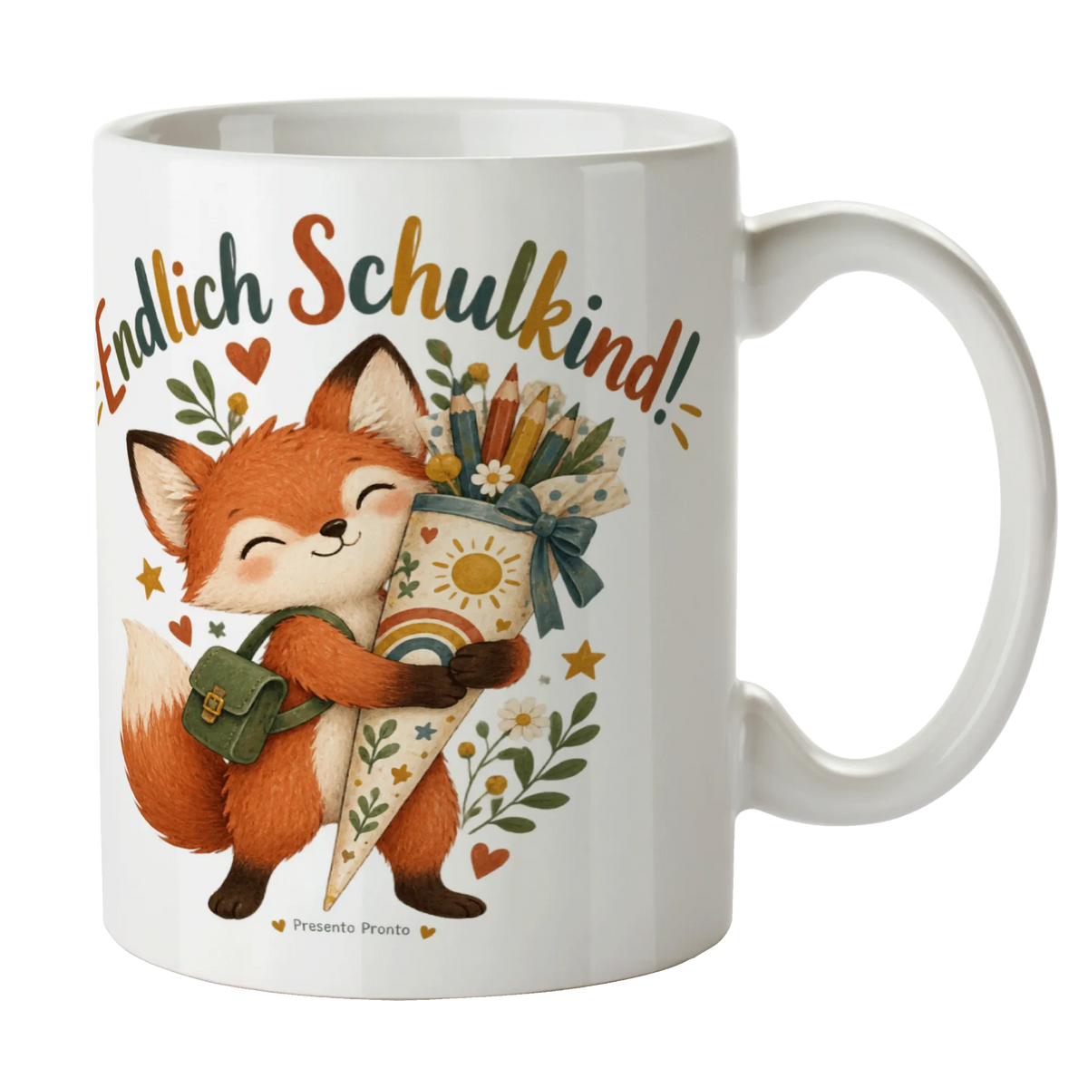 Süße Tasse zur Einschulung mit niedlichem Fuchs