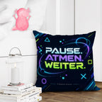 Aufmunterndes Kissen fürs Jugendzimmer mit Neon Controller|p:2018126|h:0fcf923376905ccaccdfb61b1108da50