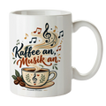 Lustige Tasse mit Noten für Musikliebhaber