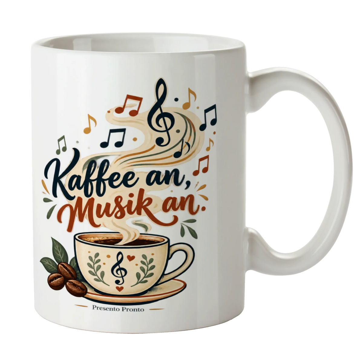 Lustige Tasse mit Noten für Musikliebhaber