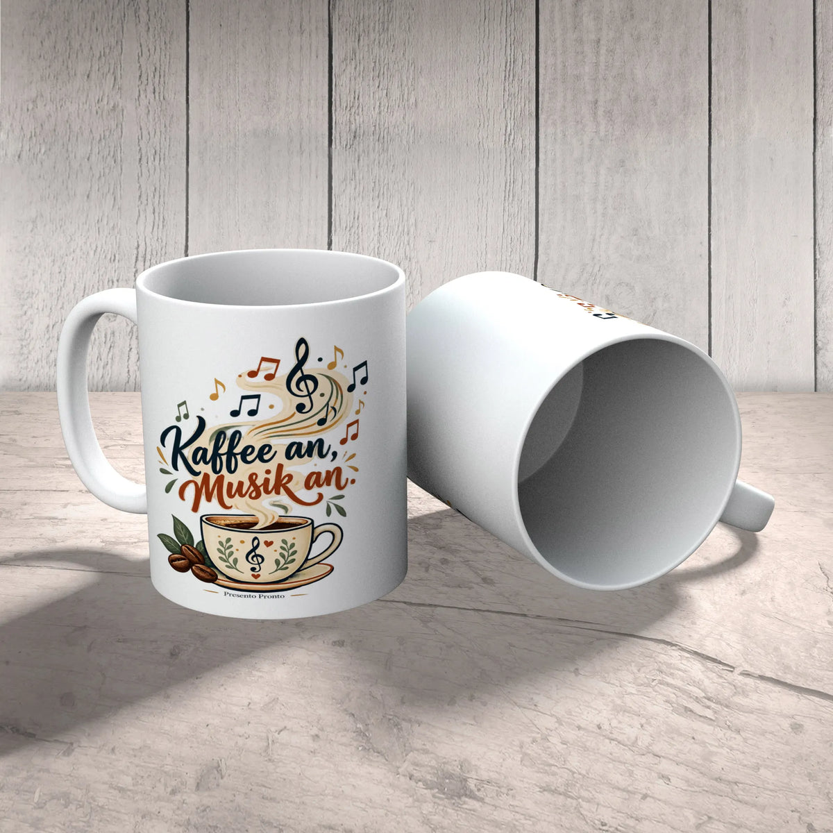 Lustige Tasse mit Noten für Musikliebhaber