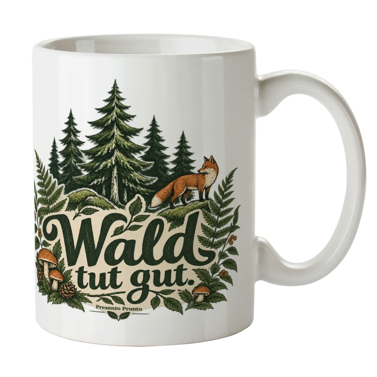 Entspannende Waldtasse für Waldliebhaber mit Fuchs