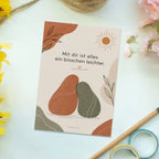Herzliche Postkarte zur Freundschaft mit warmen Formen|p:2018133|h:3965f11a98aece29b7066babd266f35d
