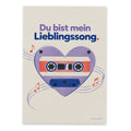 Romantische Grußkarte für Musikfans mit Herz Kassette