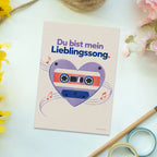 Romantische Grußkarte für Musikfans mit Herz Kassette|p:2018134|h:6969dd564aca0184999ac901610a1226
