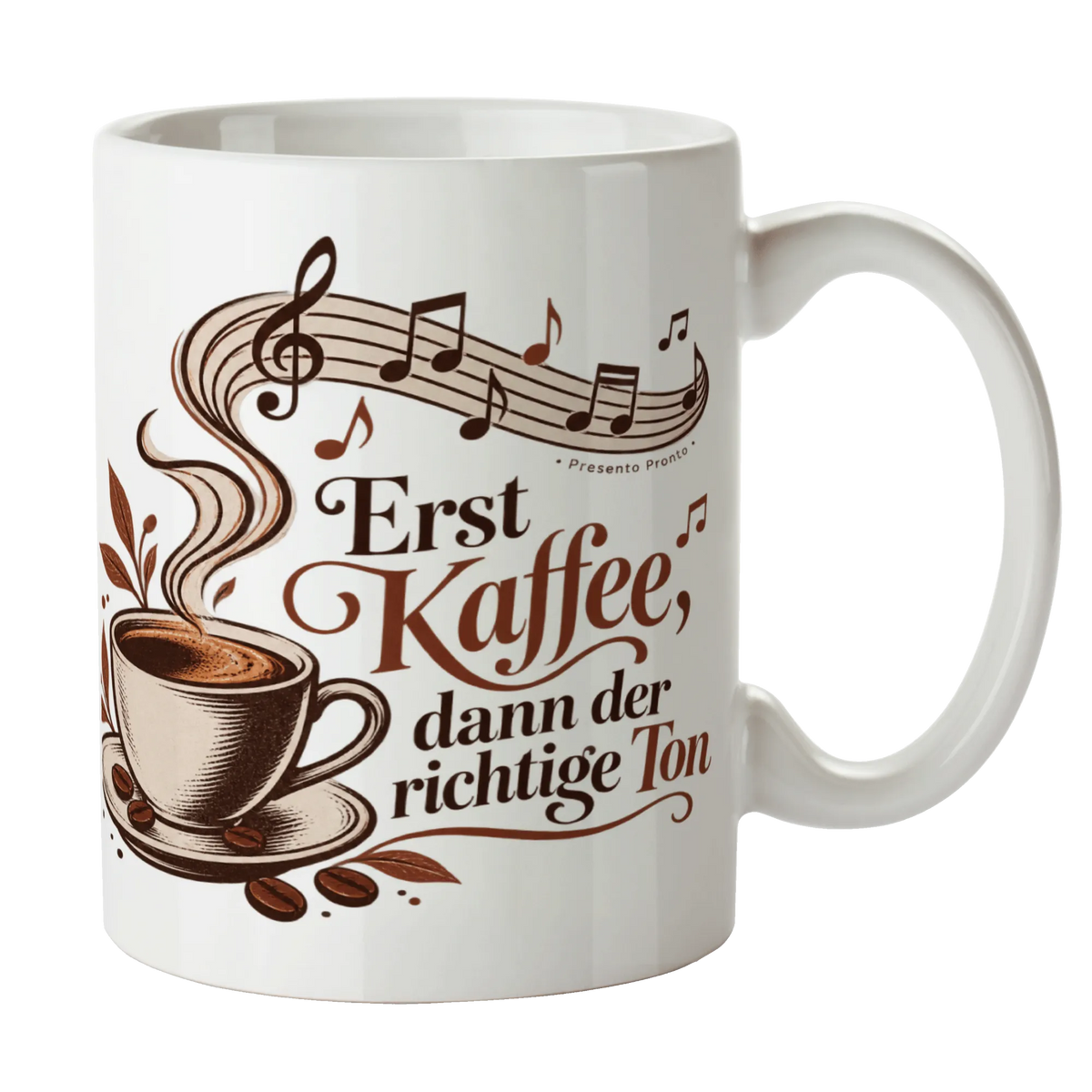 Lustige Tasse mit Noten für Musiker