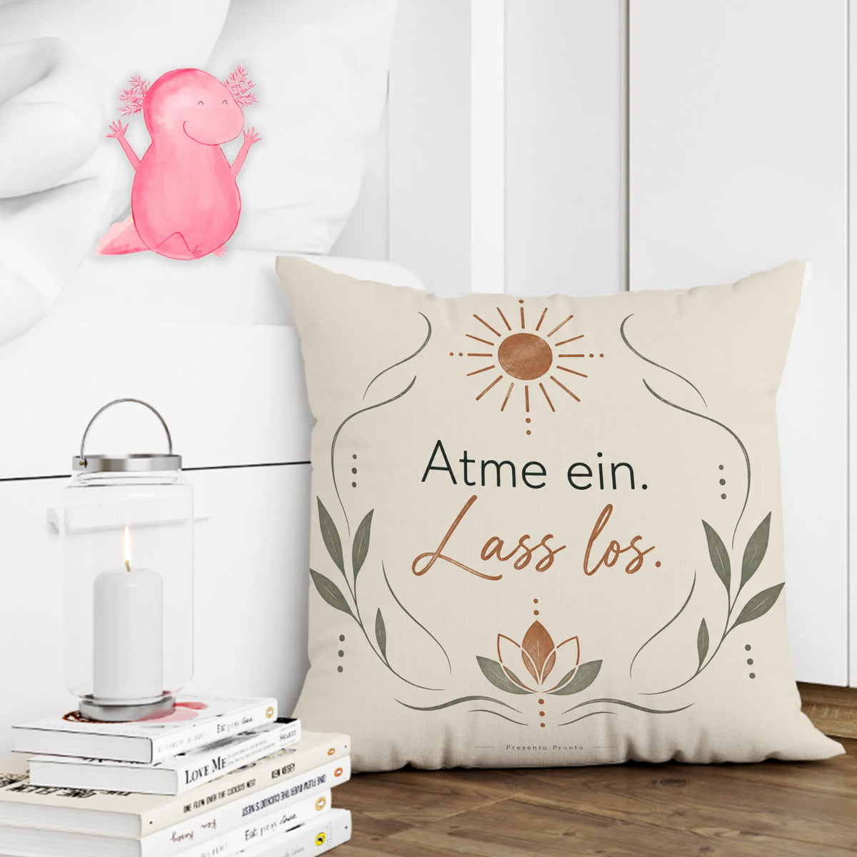 Entspannendes Yoga Kissen mit Lotus für Achtsamkeit
