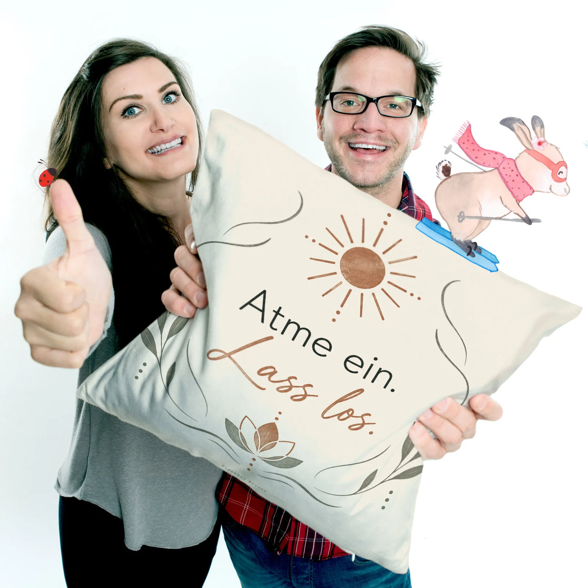 Entspannendes Yoga Kissen mit Lotus für Achtsamkeit