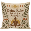 Entspannendes Yogakissen für Yoga-Fans mit Lotuspose