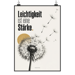 Elegantes Pusteblumen Bild mit schwarzem Löwenzahn zur Ermutigung