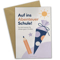 Mutmachende Glückwunschkarte zur Einschulung mit Schultüte