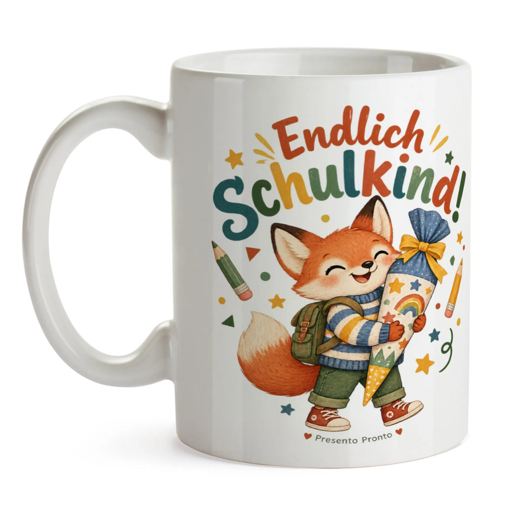 Fröhliche Tasse für Schulkinder mit Fuchs und Schultüte|p:2018257|h:9da781f873c70abaa0369484635b9d56