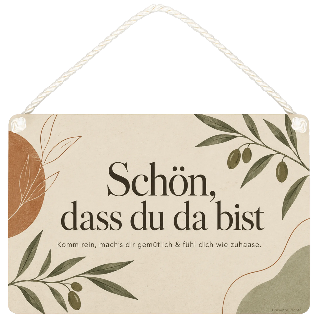 Einladendes Schild für Gäste mit Olivenzweigen|p:2018312|h:e0a126e0b5f391ac8e3c9d31446258a6